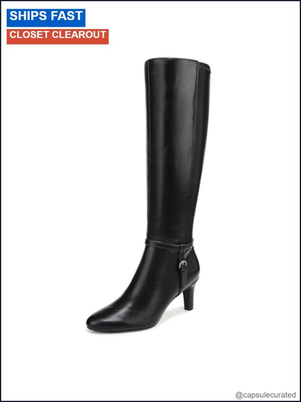 LifeStride Women's Knee-High Stiletto Heel Boots Wide Calf Comfort